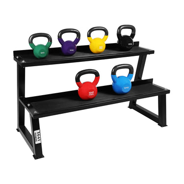 1441 Fitness Vinyl Kettlebell Set 6 Kg to 16Kg (6 PCS Set) With 2 Tier Rack